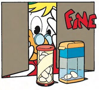 …und sogar Daniel Düsentrieb scheint einiges zu verheimlichen (Panel aus dem in den deutschen Veröffentlichungen weggelassenen Epilog, © Panini)