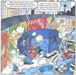 …und an der Berliner Mauer (© Egmont Ehapa)