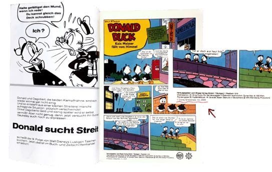 Im Impressum ist ein Verweis auf den Reprint zu finden (gezeigt wird hier das DDSH 23). (© Egmont Ehapa)